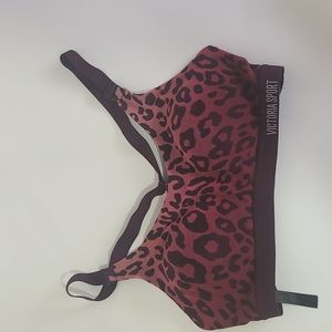 Victoria's Secret Burgundy Cheetah Sports Bra